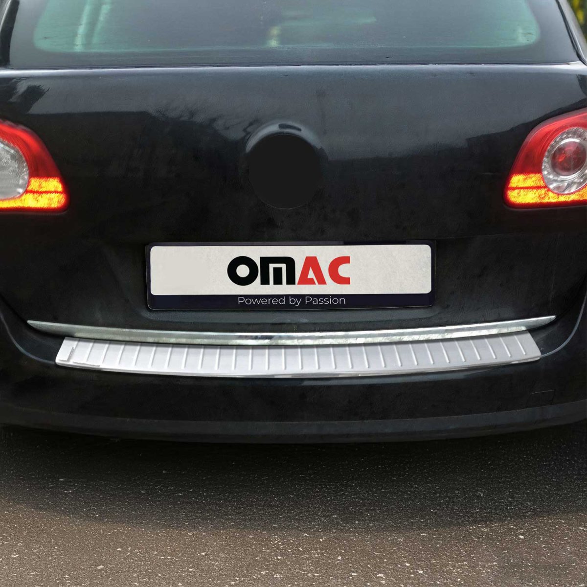 Volkswagen Passat B7 Variant Rear Bumper Sill Cover - Omac - S.Steel - Gloss Silver - '10-'15